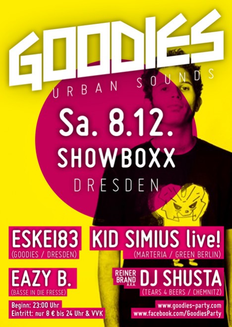 Flyer GOODIES pres. KID SIMIUS