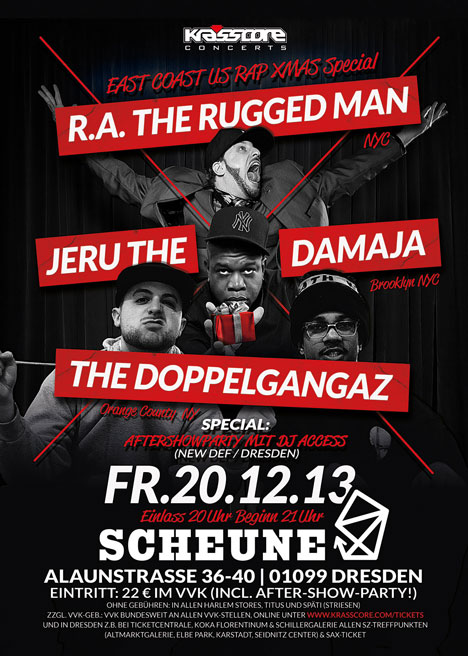 Flyer R.A. THE RUGGED MAN JERU THE DAMAJA THE DOPPELGANGAZ