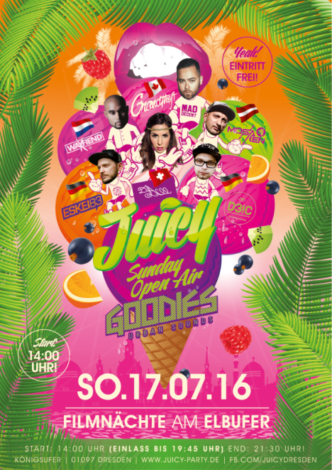 Flyer JUICY x GOODIES Sunday Open Air