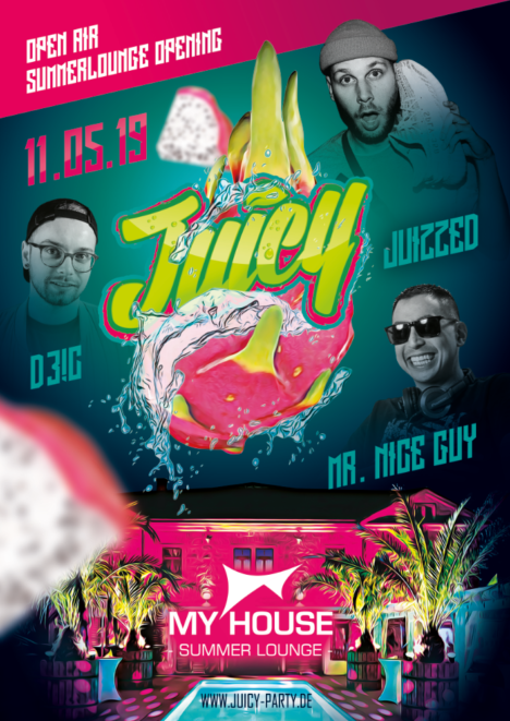Flyer JUICY PARTY „Summer Opening“