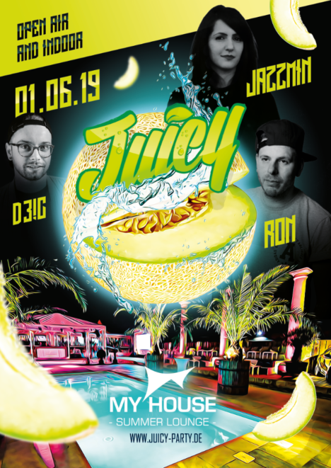 Flyer JUICY PARTY „Summer Opening 2.0“