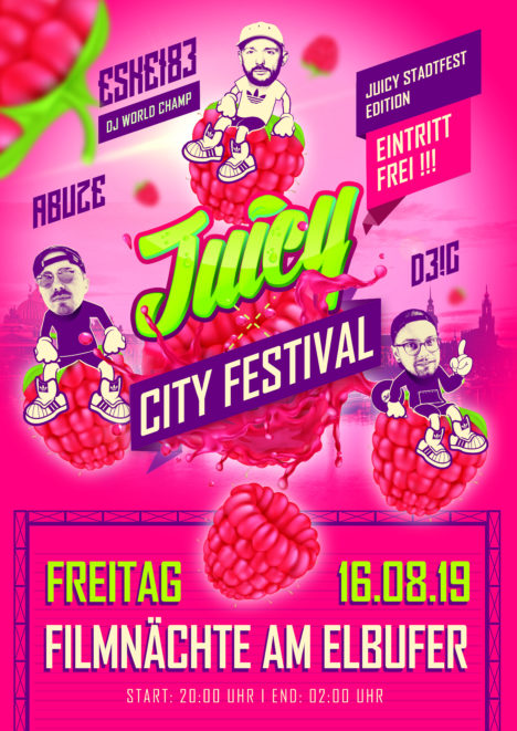 Flyer JUICY CITY FESTIVAL • Filmnächte am Elbufer