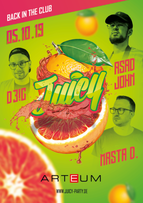 Flyer JUICY PARTY • Arteum