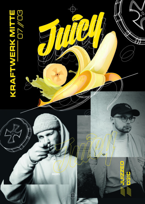 Flyer JUICY PARTY • Kraftwerk Mitte