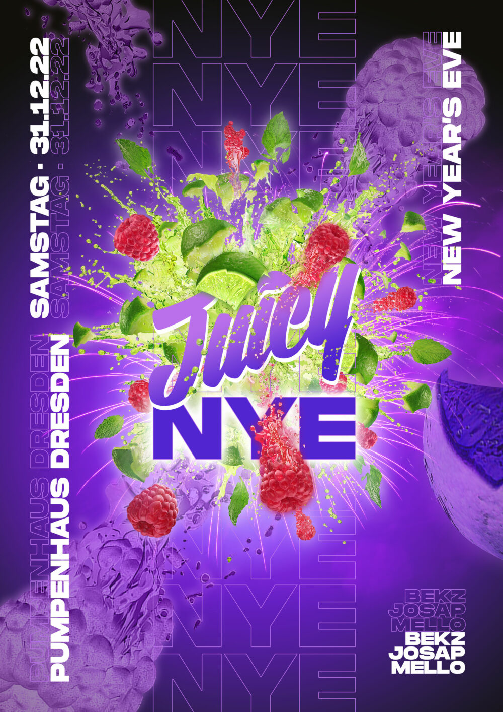 Flyer JUICY NYE • Altes Pumpenhaus