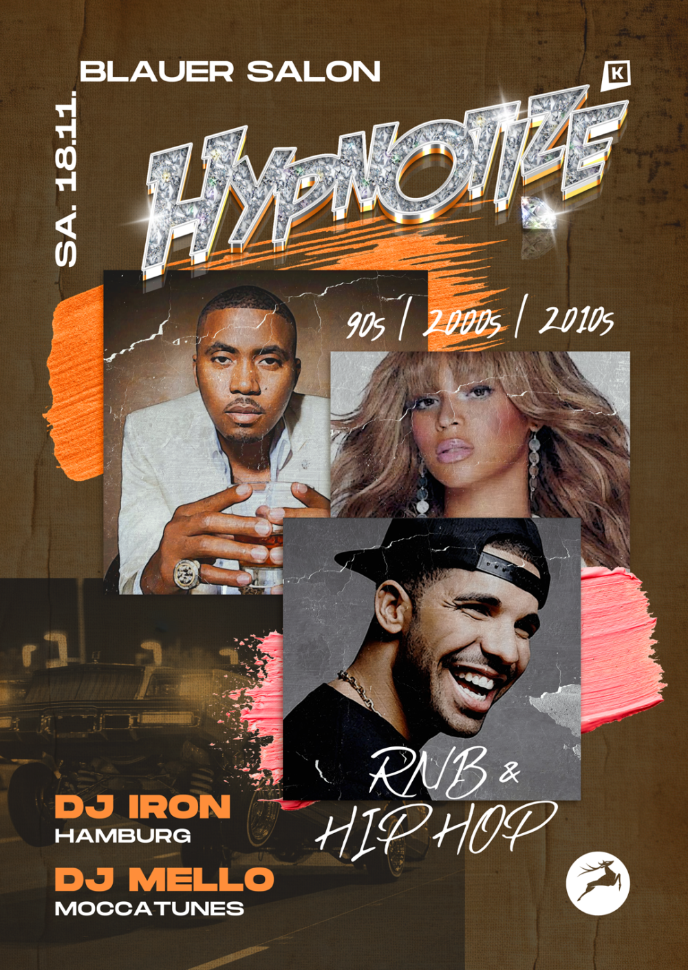 Flyer HYPNOTIZE • Blauer Salon