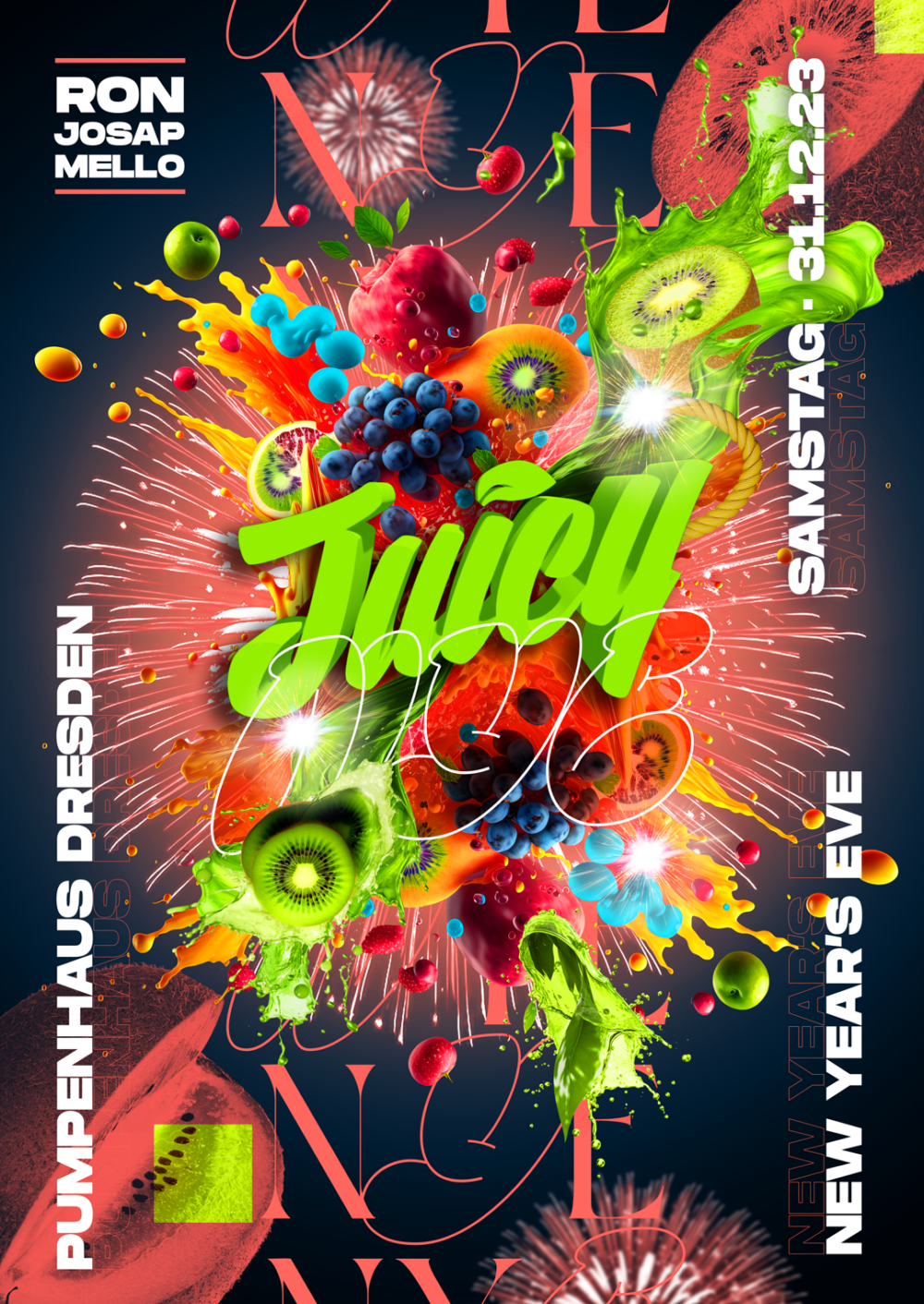 Flyer JUICY SILVESTER • Altes Pumpenhaus