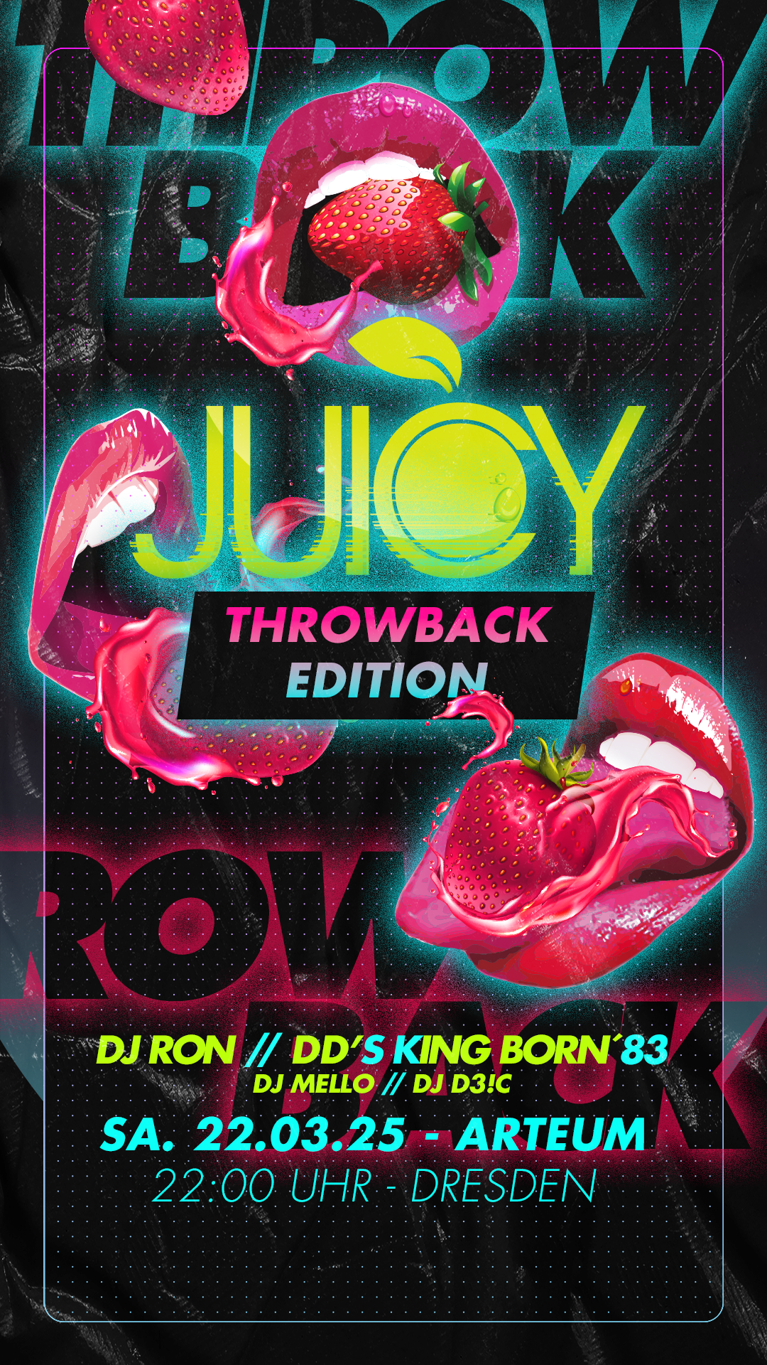 Flyer JUICY THROWBACK • Arteum