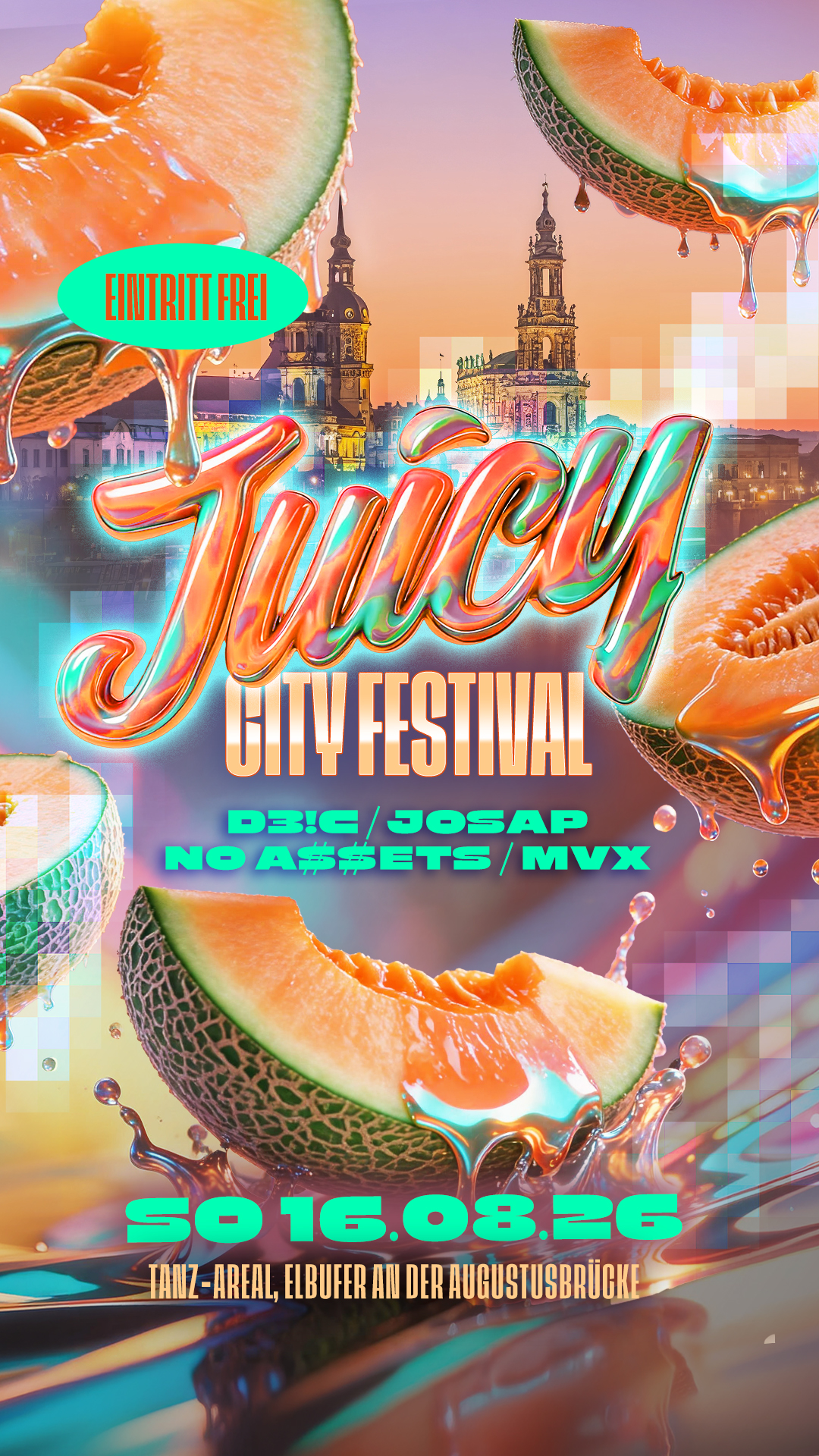 Flyer JUICY CITY FESTIVAL • Tanzareal am Elbufer